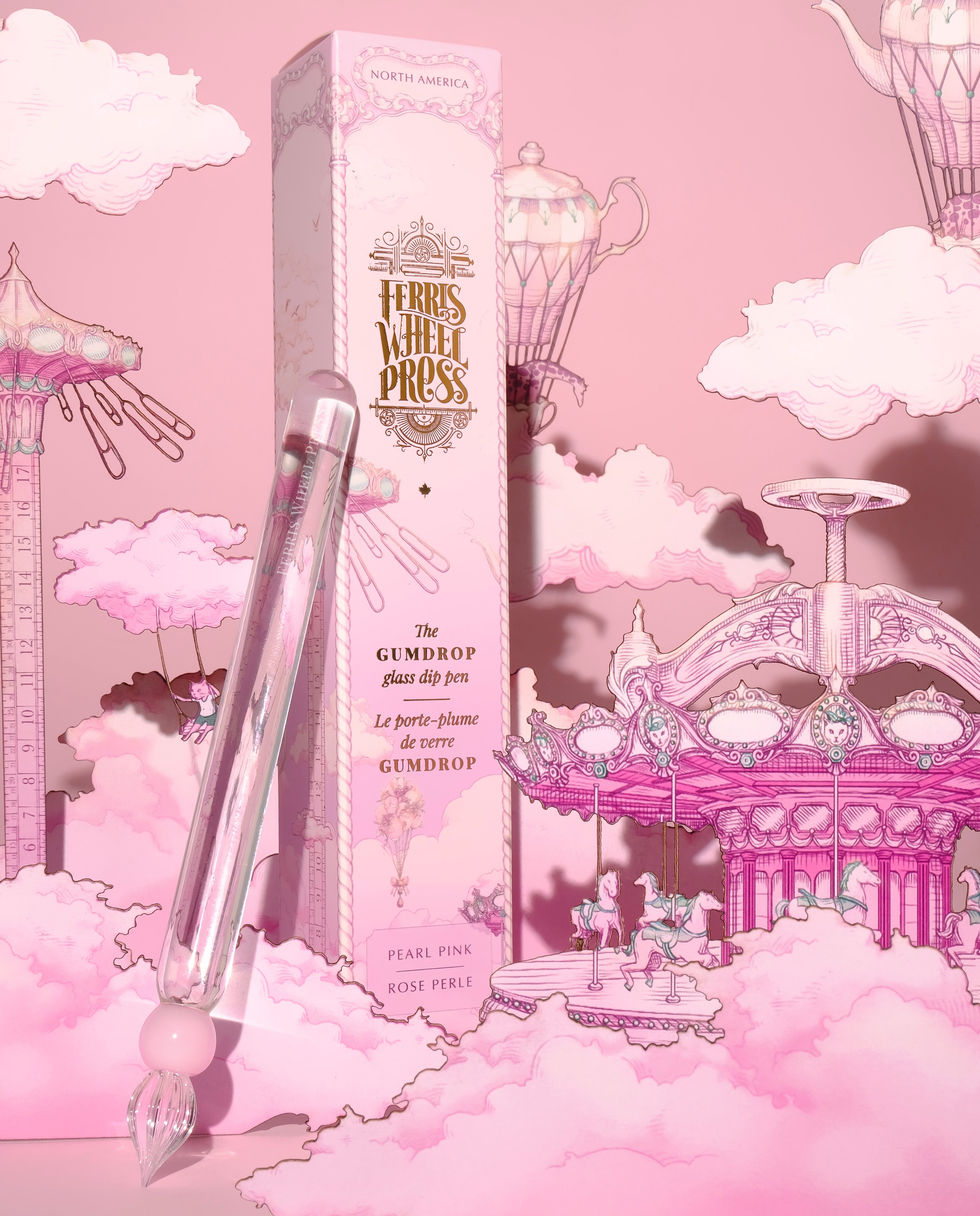 The Gumdrop Glass Dip Pen - Pearl Pink