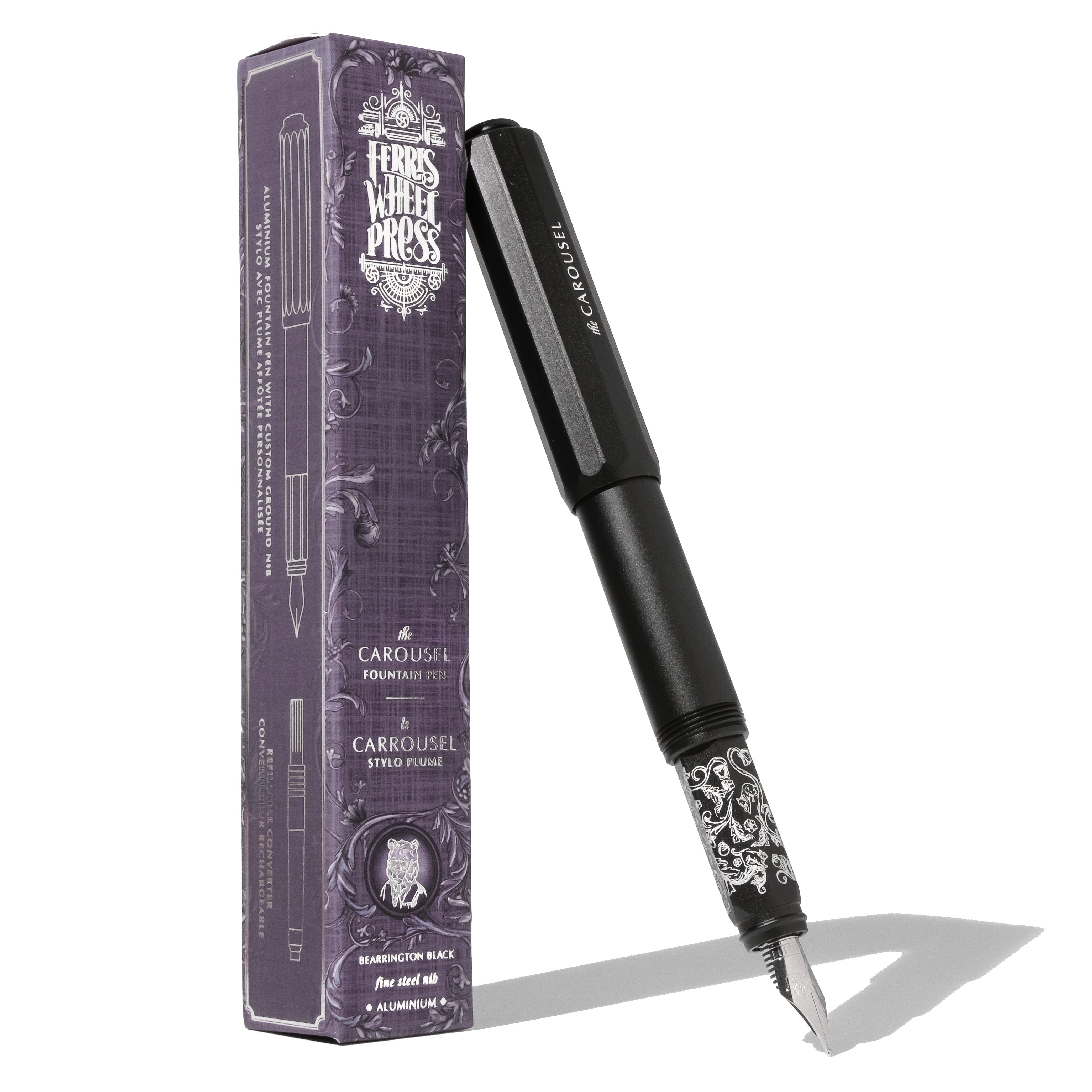 Aluminum Carousel Fountain Pen Bearrington Black