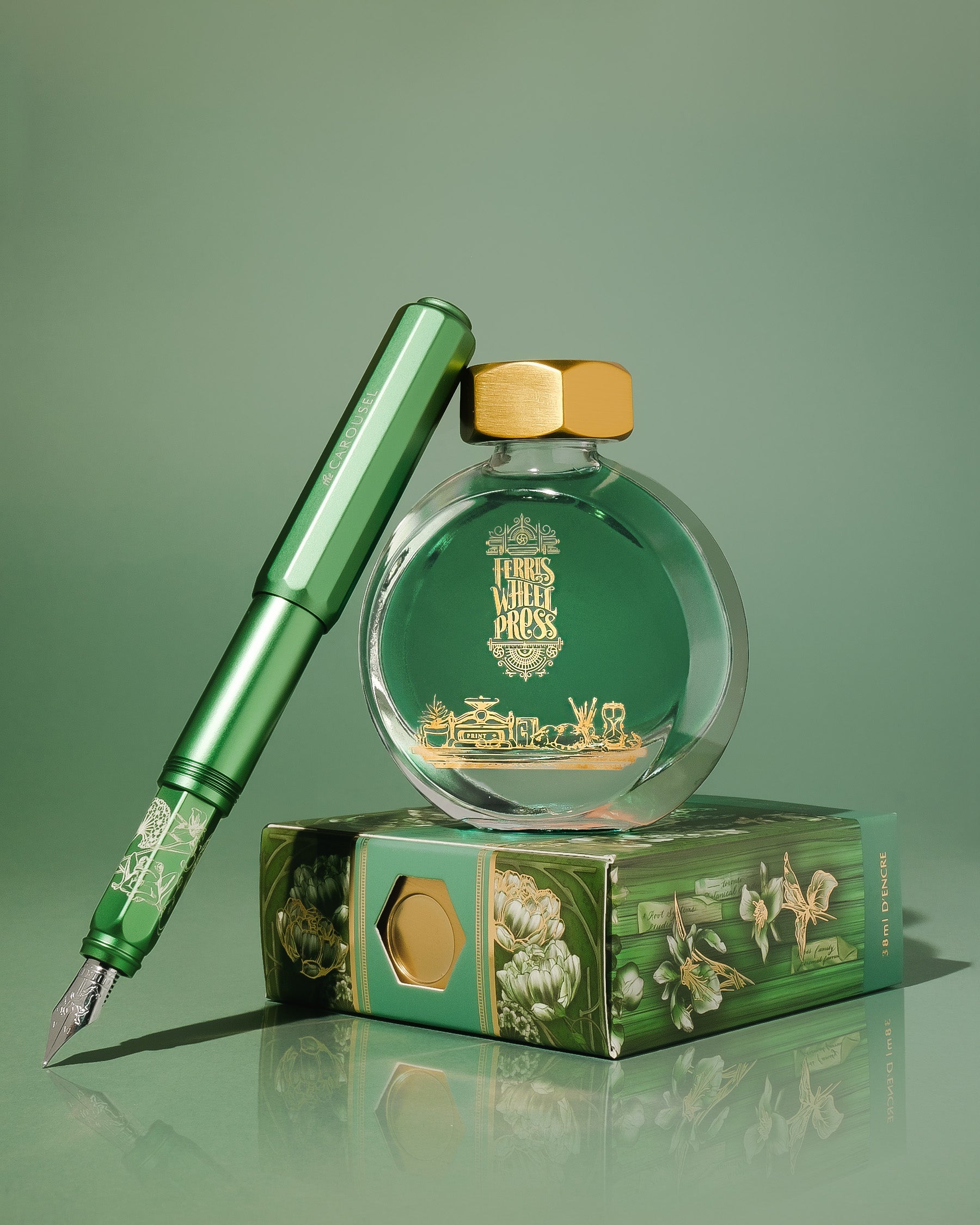 Aluminum Carousel Fountain Pen - Book of Botany