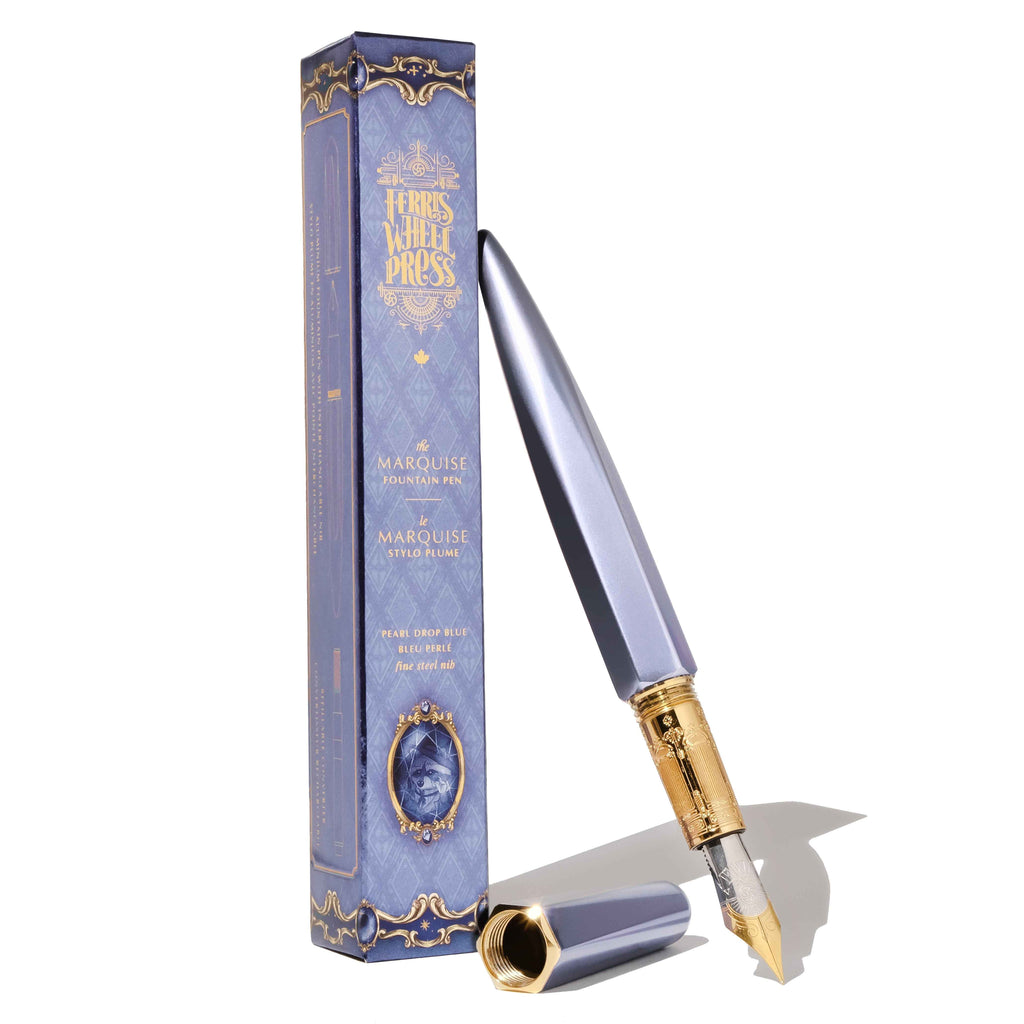 The Marquise Fountain Pen - Pearl Drop Blue — Ferris Wheel Press