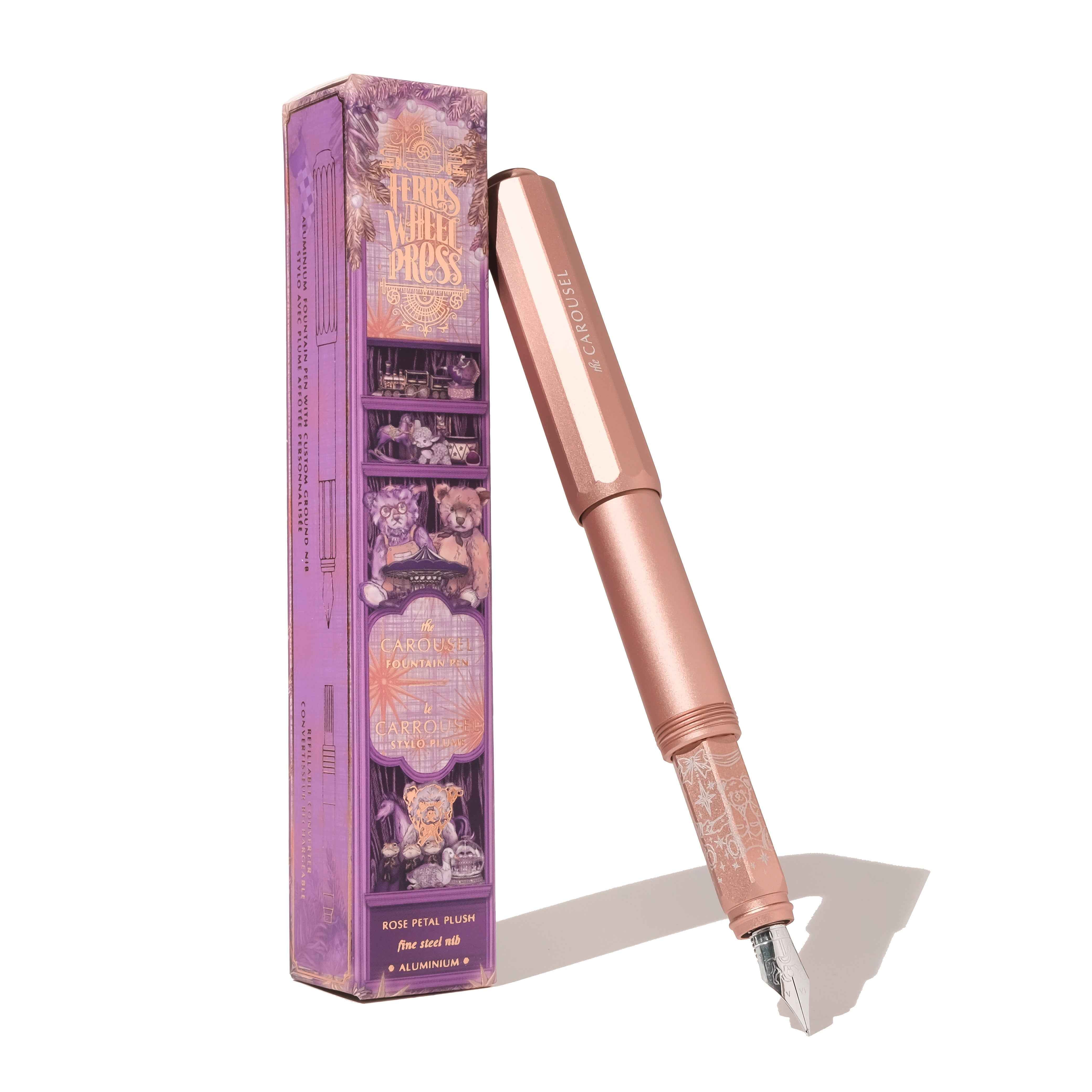 Aluminum Carousel Fountain Pen - Rose Petal Plush — Ferris Wheel Press