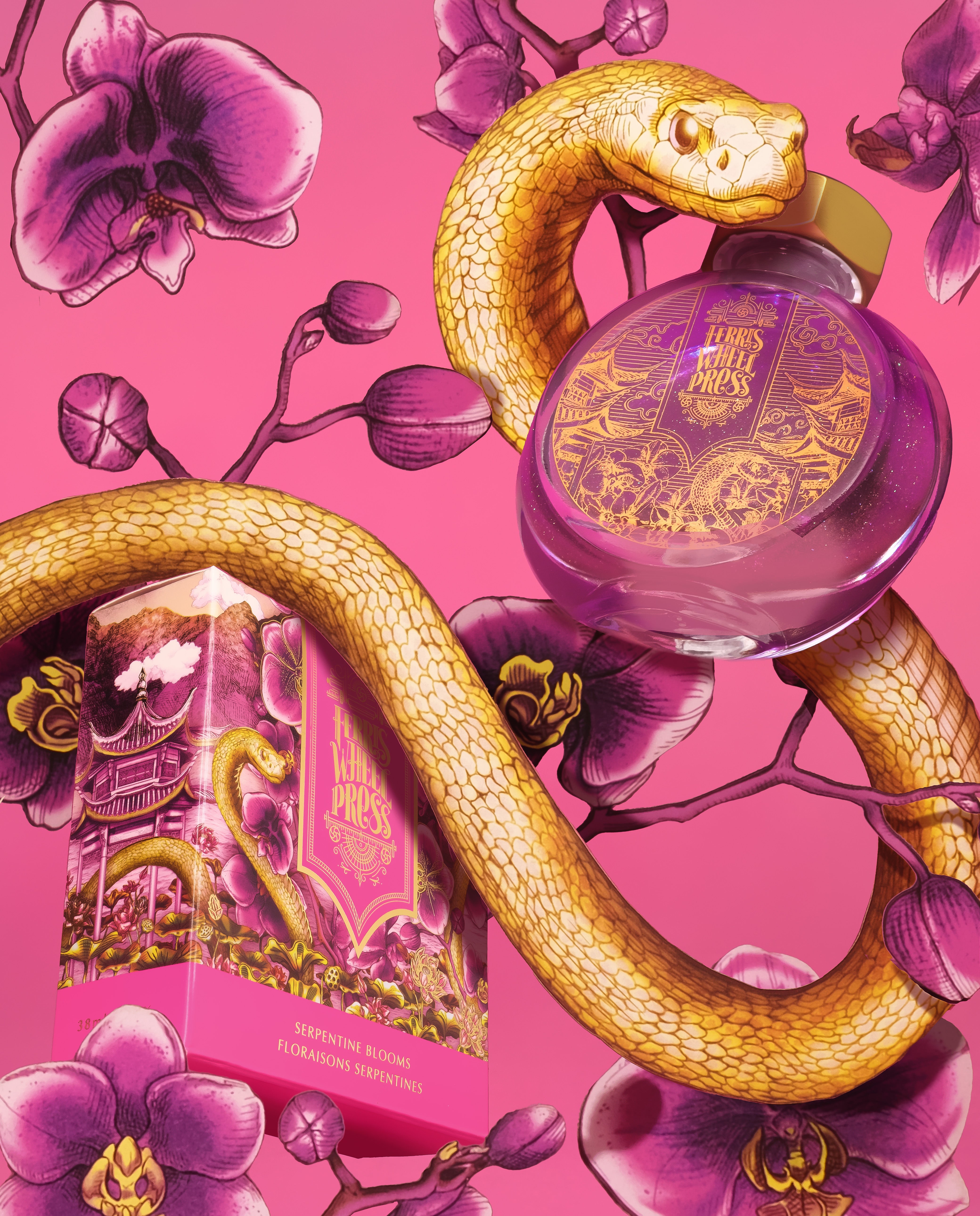 Curious Collaboration | Year of the Snake Special Edition with Fête Chinoise- Serpentine Blooms Ink