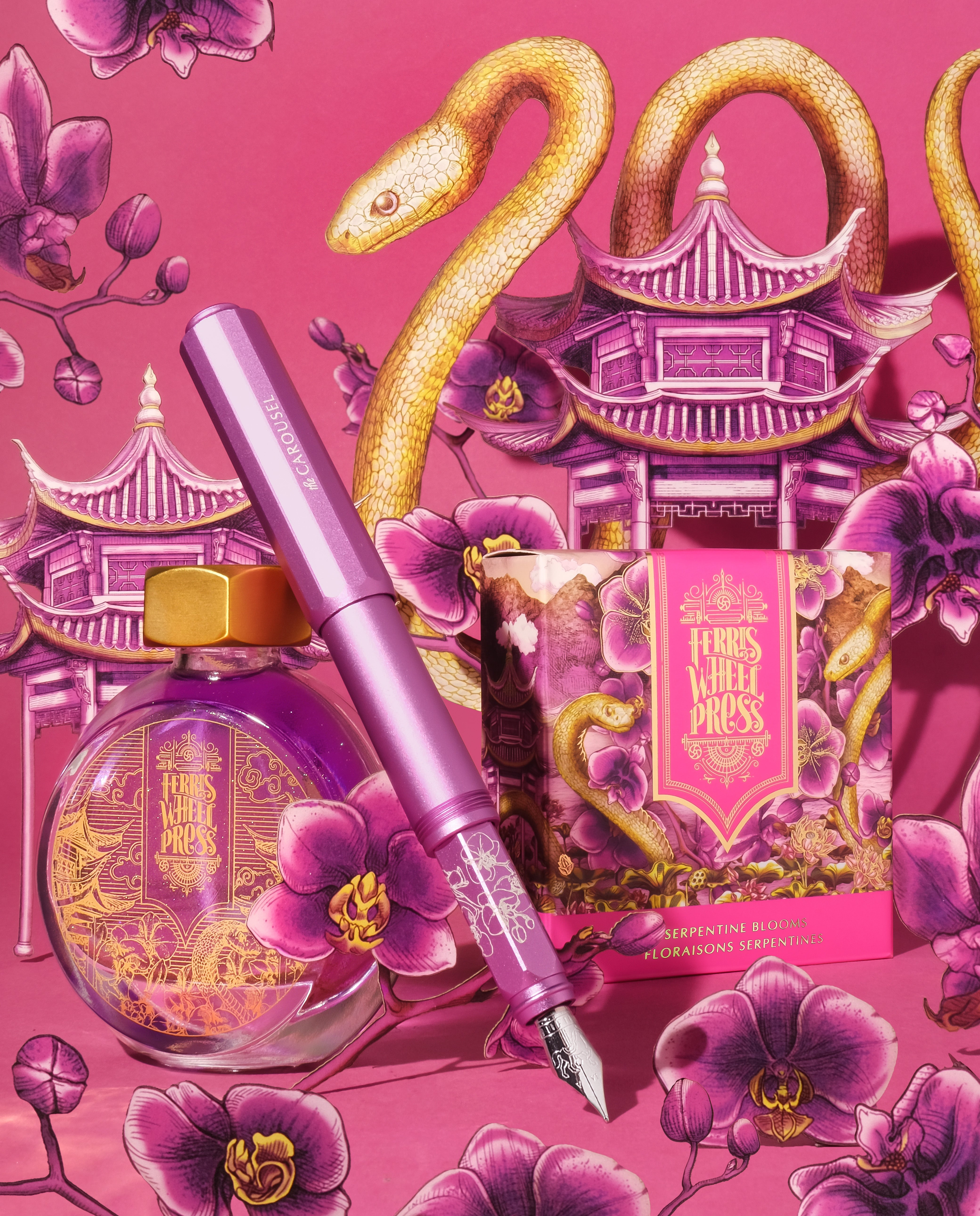 Curious Collaboration | Year of the Snake Special Edition with Fête Chinoise- Serpentine Blooms Ink