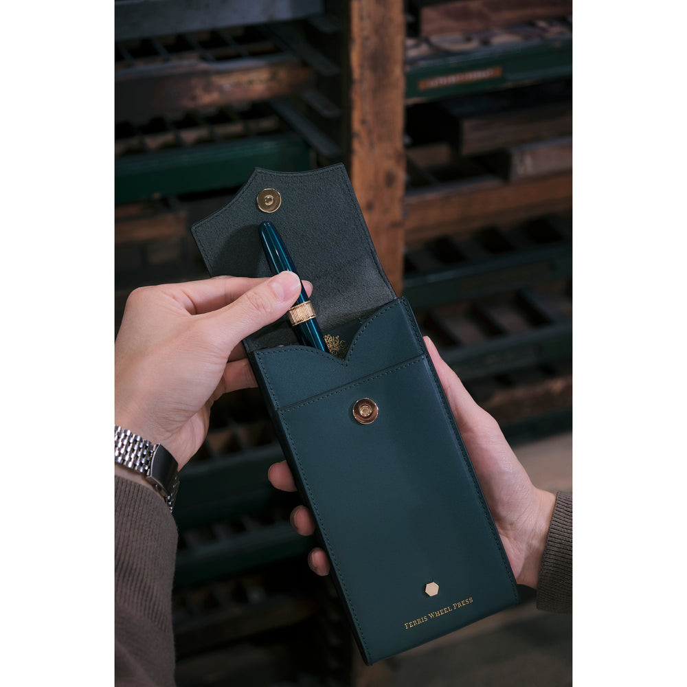 Leather Stationery Collection - The Pendant Purse / Deep Teal