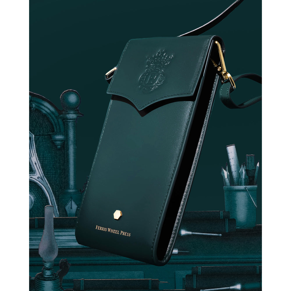 Leather Stationery Collection - The Pendant Purse / Deep Teal