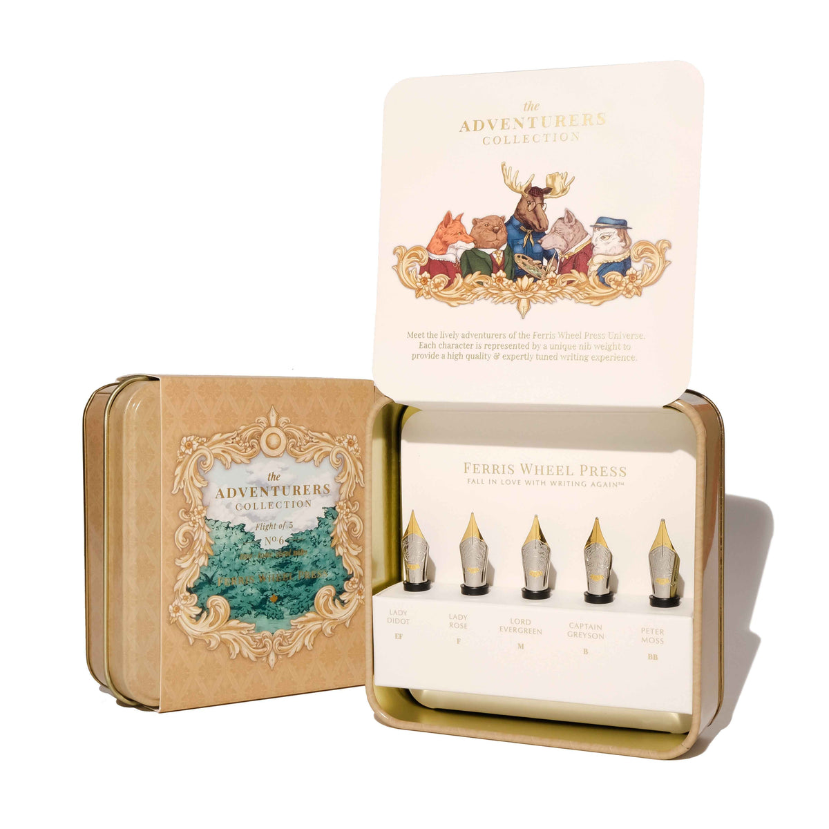 The Adventurers Nib Collection - Flight of 5 — Ferris Wheel Press