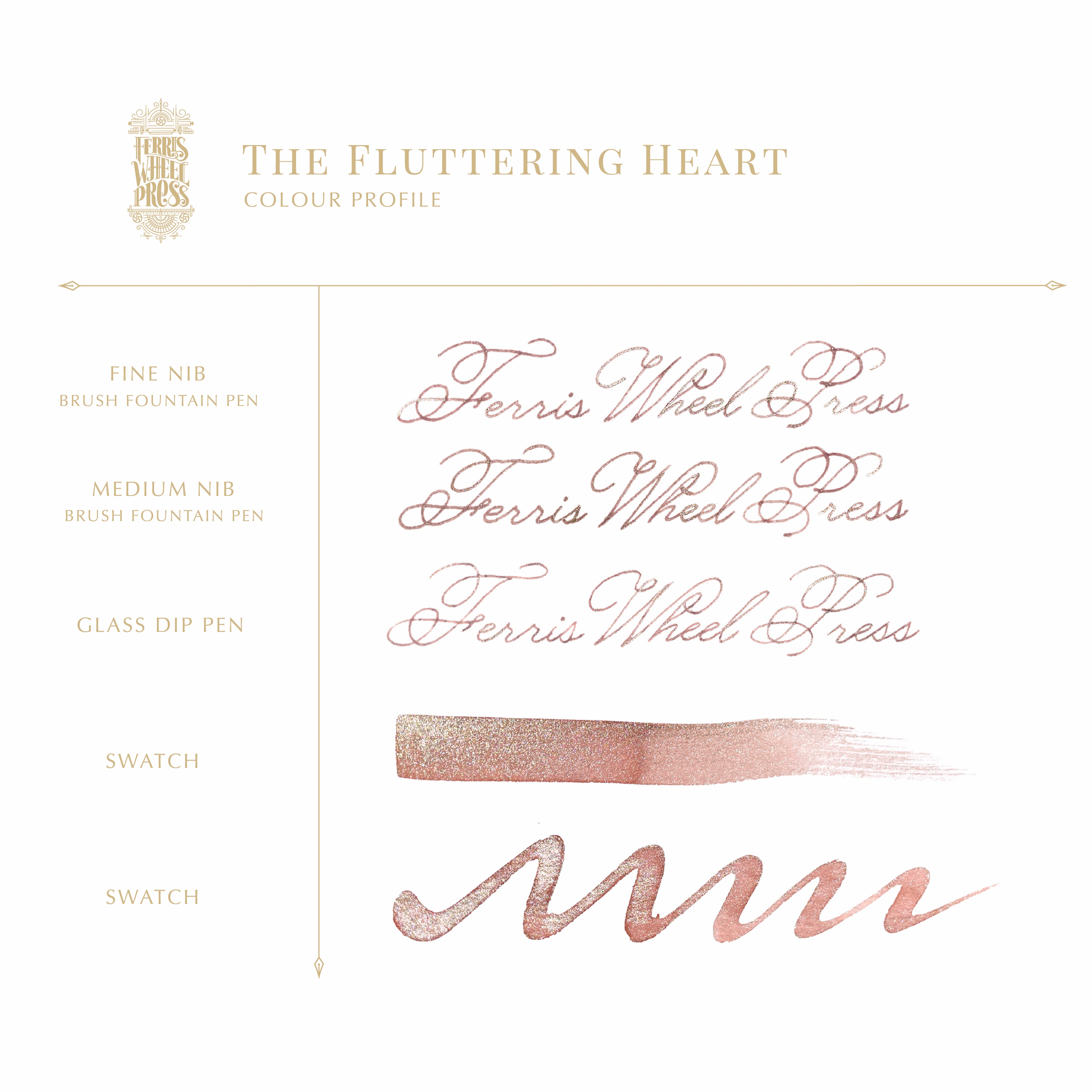 Ferris Wheel Press 38ml Fountain Pen Ink, Fluttering Heart - Limited Edition