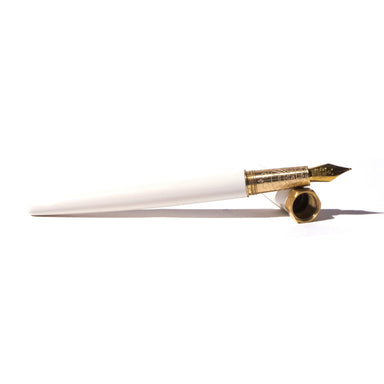 The Brush Fountain Pen | Gold Plated Nib - Crème Glacée White - Ferris Wheel Press