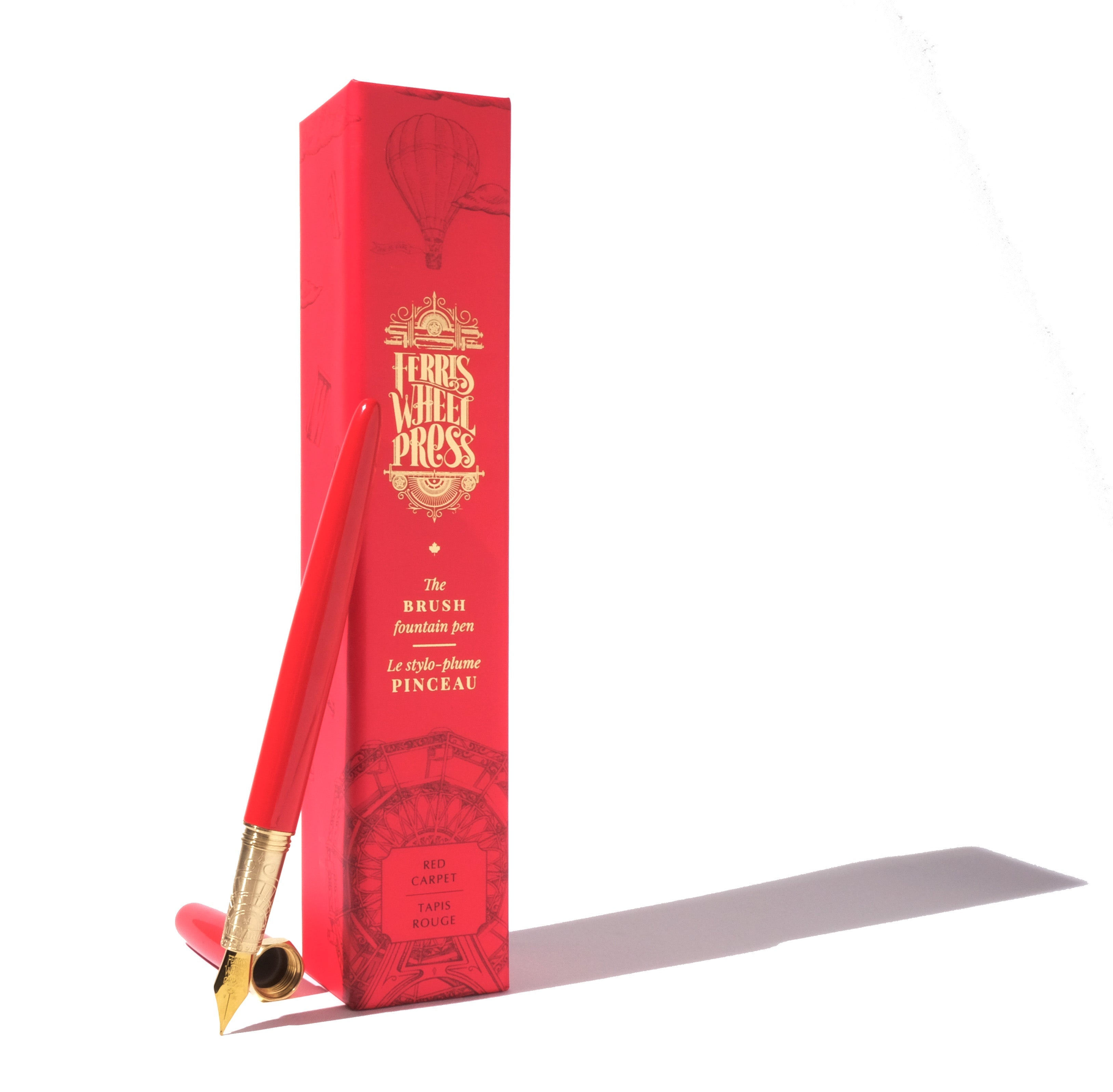 The Brush Fountain Pen | Gold Plated Nib - Red Carpet - Ferris Wheel Press